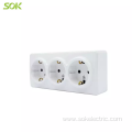 Schuko Outlet with Shutter and grounding Surface Mounted